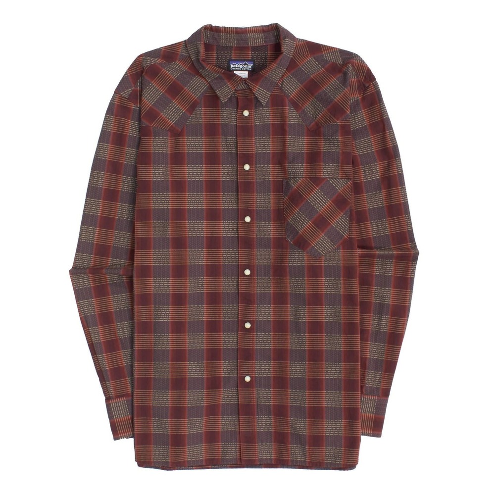 Patagonia Mens Wisco Shirt Long Sleeve Organic Cotton Plaid Western Snap Medium